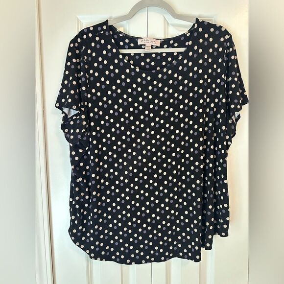 Philosophy Short Sleeve Polka Dot Top Size 2X - Picture 1 of 7